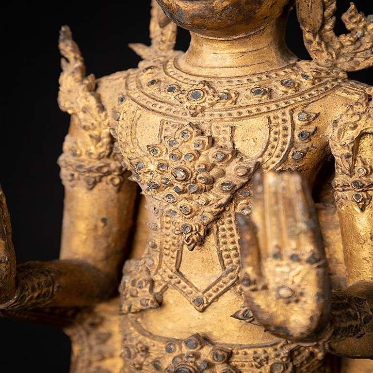 Antique Bronze Thai Rattanakosin Buddha from Thailand For Sale 12