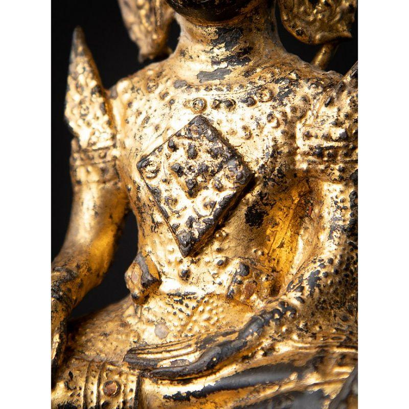 Antique bronze Thai Rattanakosin Buddha from Thailand For Sale 10