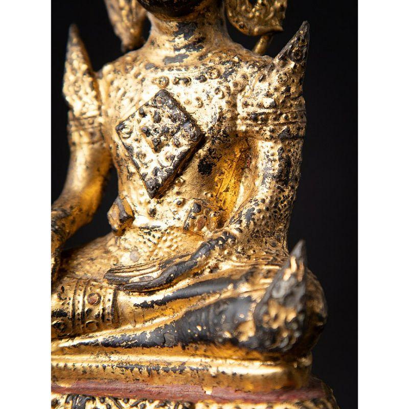 Antique bronze Thai Rattanakosin Buddha from Thailand For Sale 11
