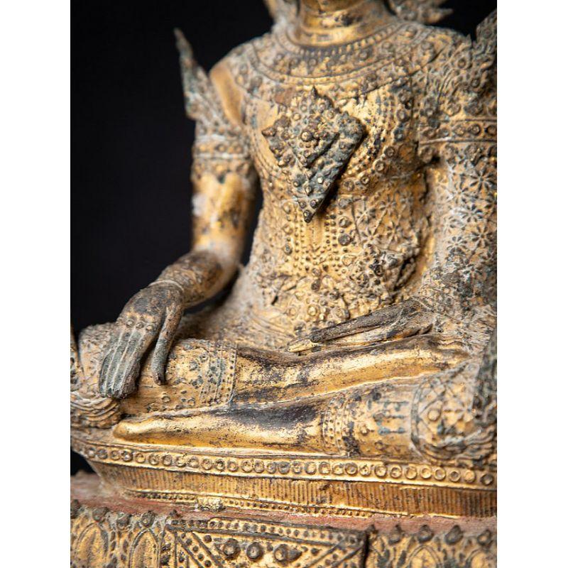 Antique Bronze Thai Rattanakosin Buddha from Thailand For Sale 14
