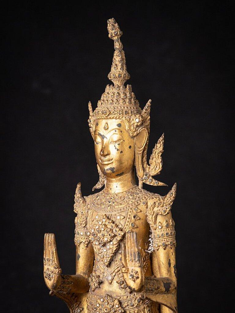 Antique bronze Thai Rattanakosin Buddha from Thailand For Sale 14