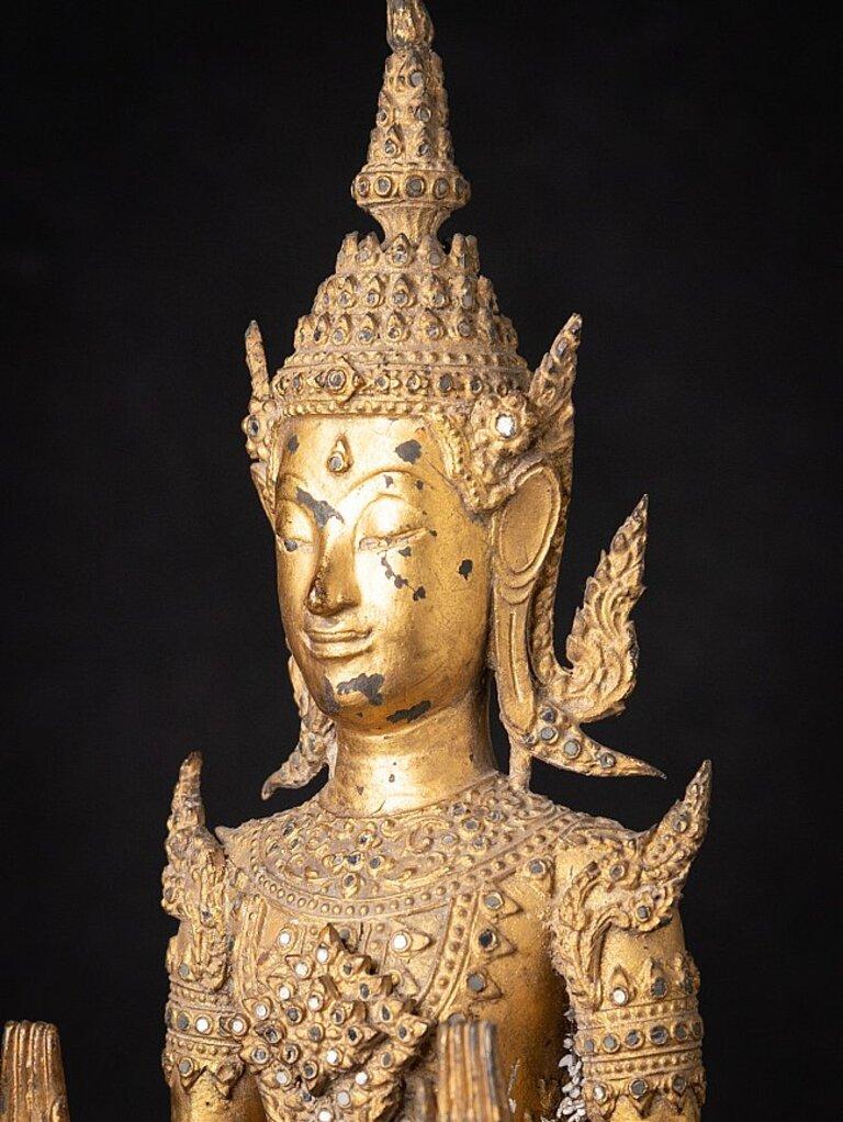 Antique bronze Thai Rattanakosin Buddha from Thailand For Sale 15