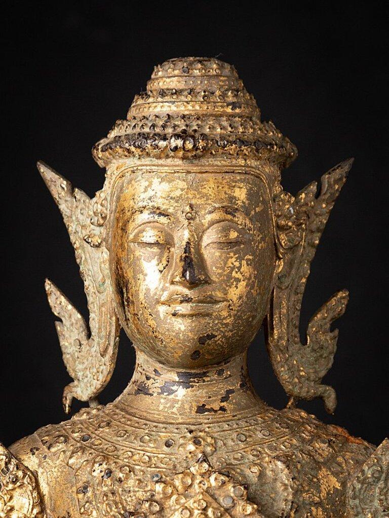 Antique Bronze Thai Rattanakosin Buddha from Thailand In Good Condition For Sale In DEVENTER, NL