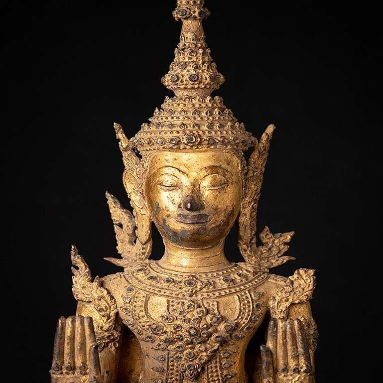 Thaïlandais Bouddha thaïlandais ancien en bronze de Rattanakosin de Thaïlande en vente