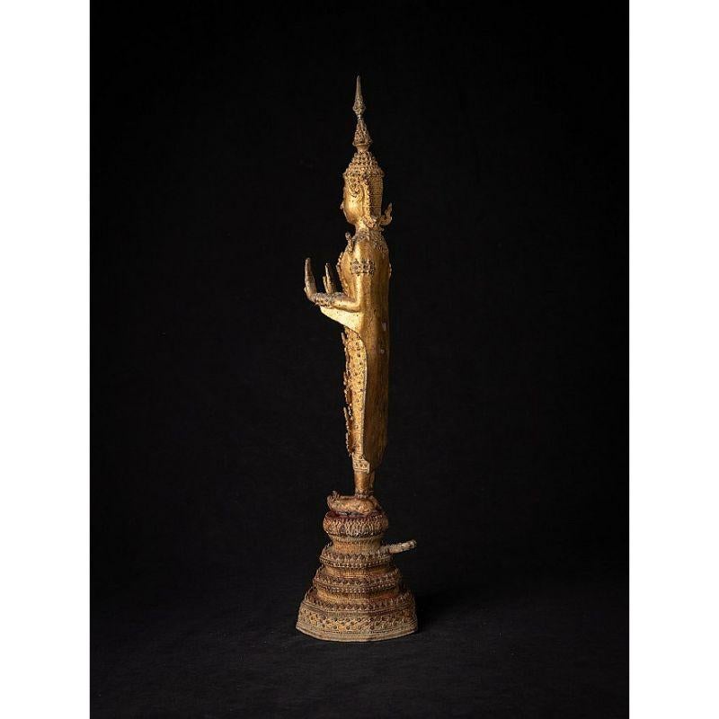 Antique Bronze Thai Rattanakosin Buddha from Thailand In Good Condition For Sale In DEVENTER, NL