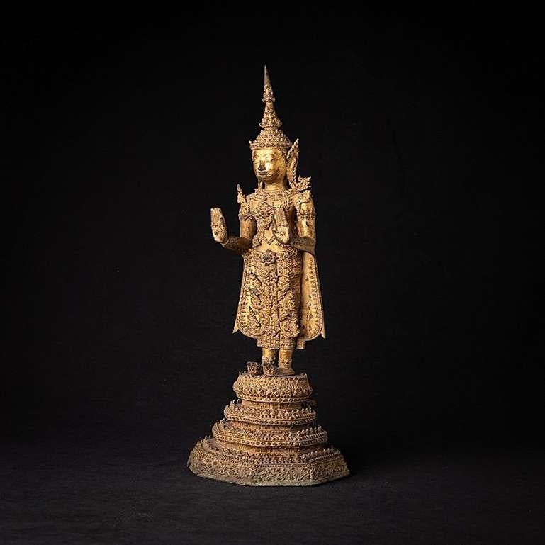 Bouddha thaïlandais ancien en bronze de Rattanakosin de Thaïlande Bon état - En vente à DEVENTER, NL