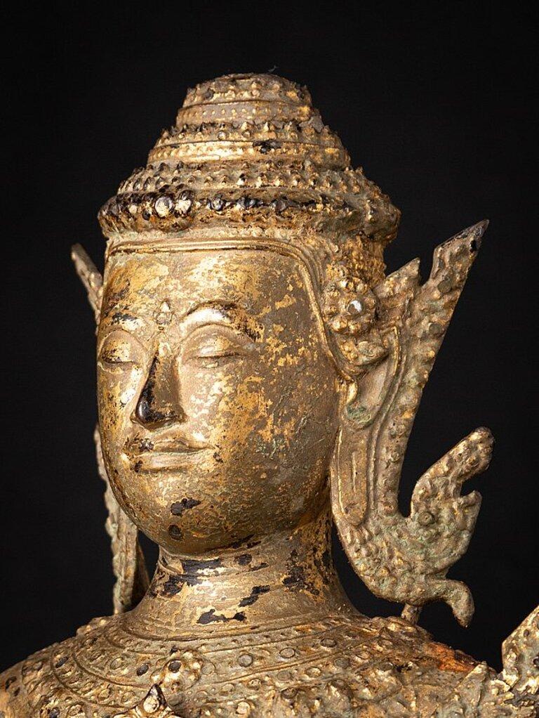 Antique Bronze Thai Rattanakosin Buddha from Thailand For Sale 2