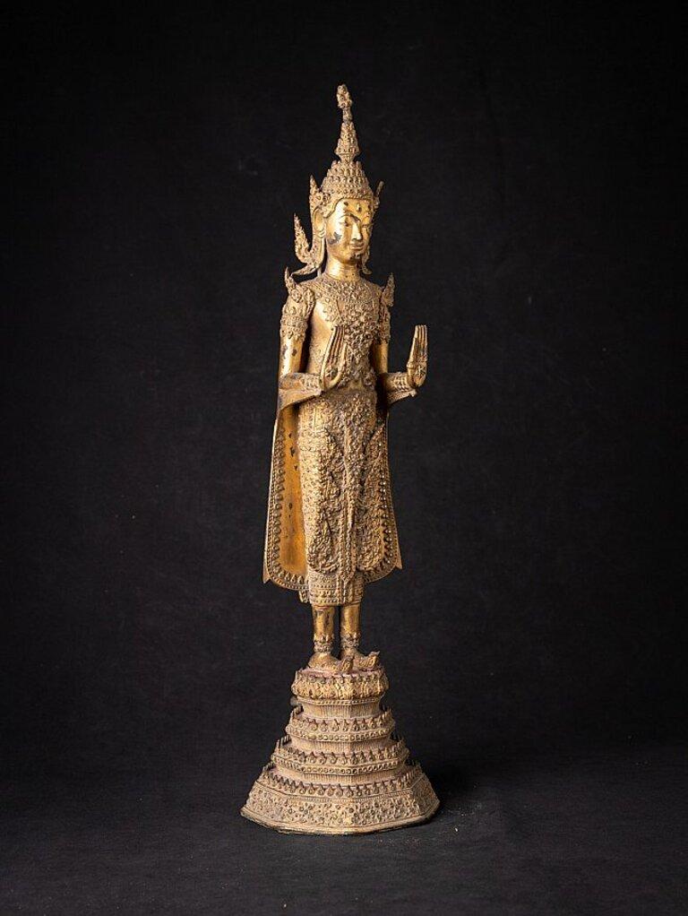 Antique bronze Thai Rattanakosin Buddha from Thailand For Sale 1