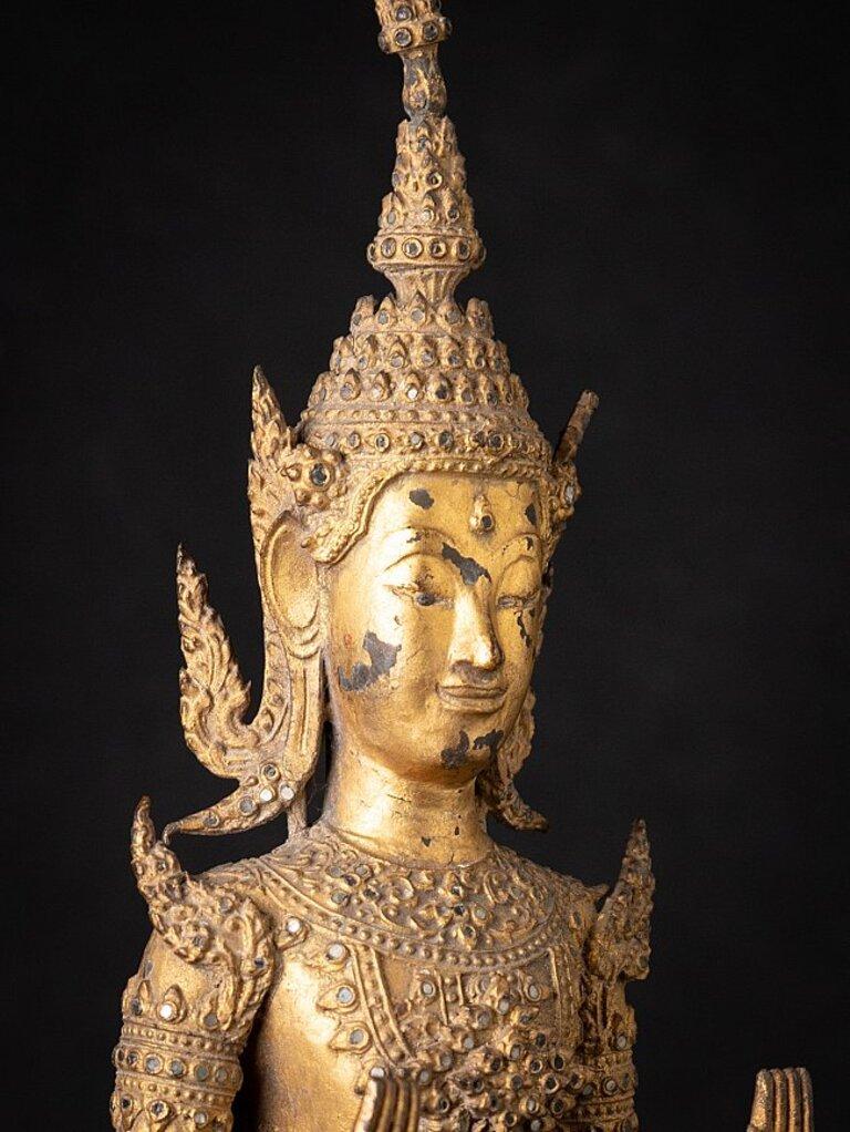 Antique bronze Thai Rattanakosin Buddha from Thailand For Sale 3