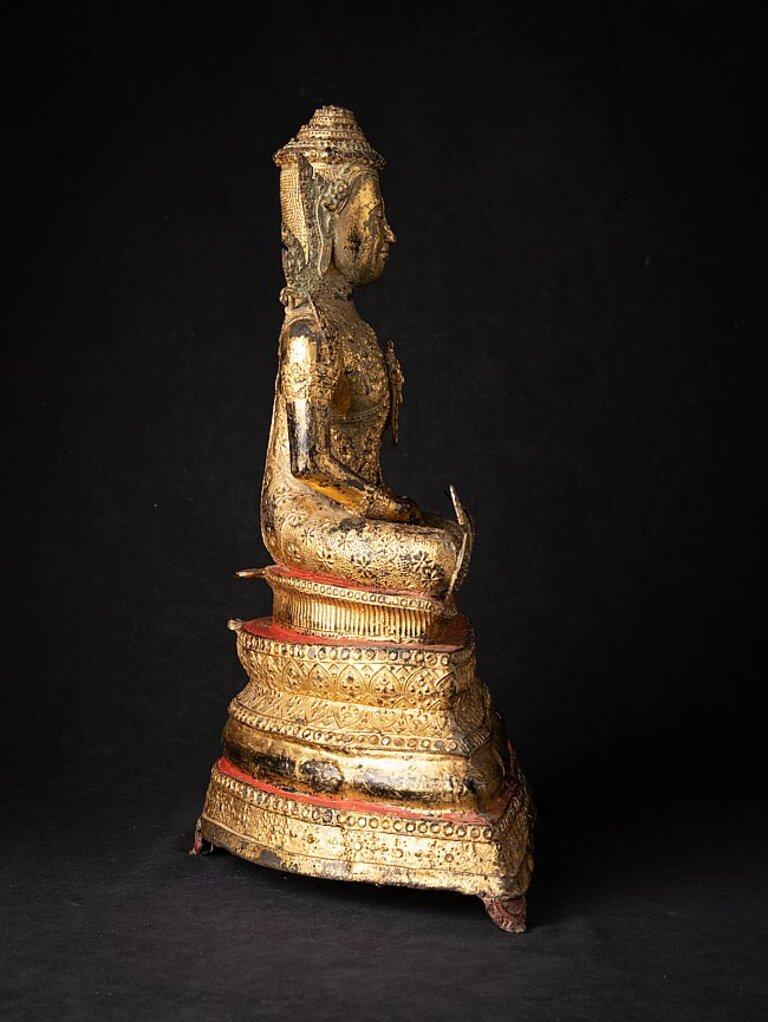 Antique Bronze Thai Rattanakosin Buddha from Thailand For Sale 5