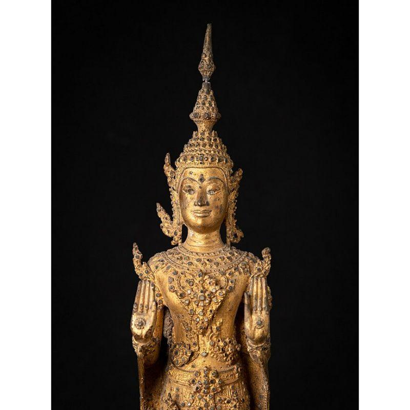 Antique Bronze Thai Rattanakosin Buddha from Thailand For Sale 5