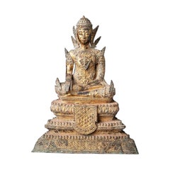 Bouddha thaïlandais ancien en bronze de Rattanakosin de Thaïlande