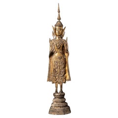 Buda tailandés de bronce antiguo Rattanakosin de Tailandia
