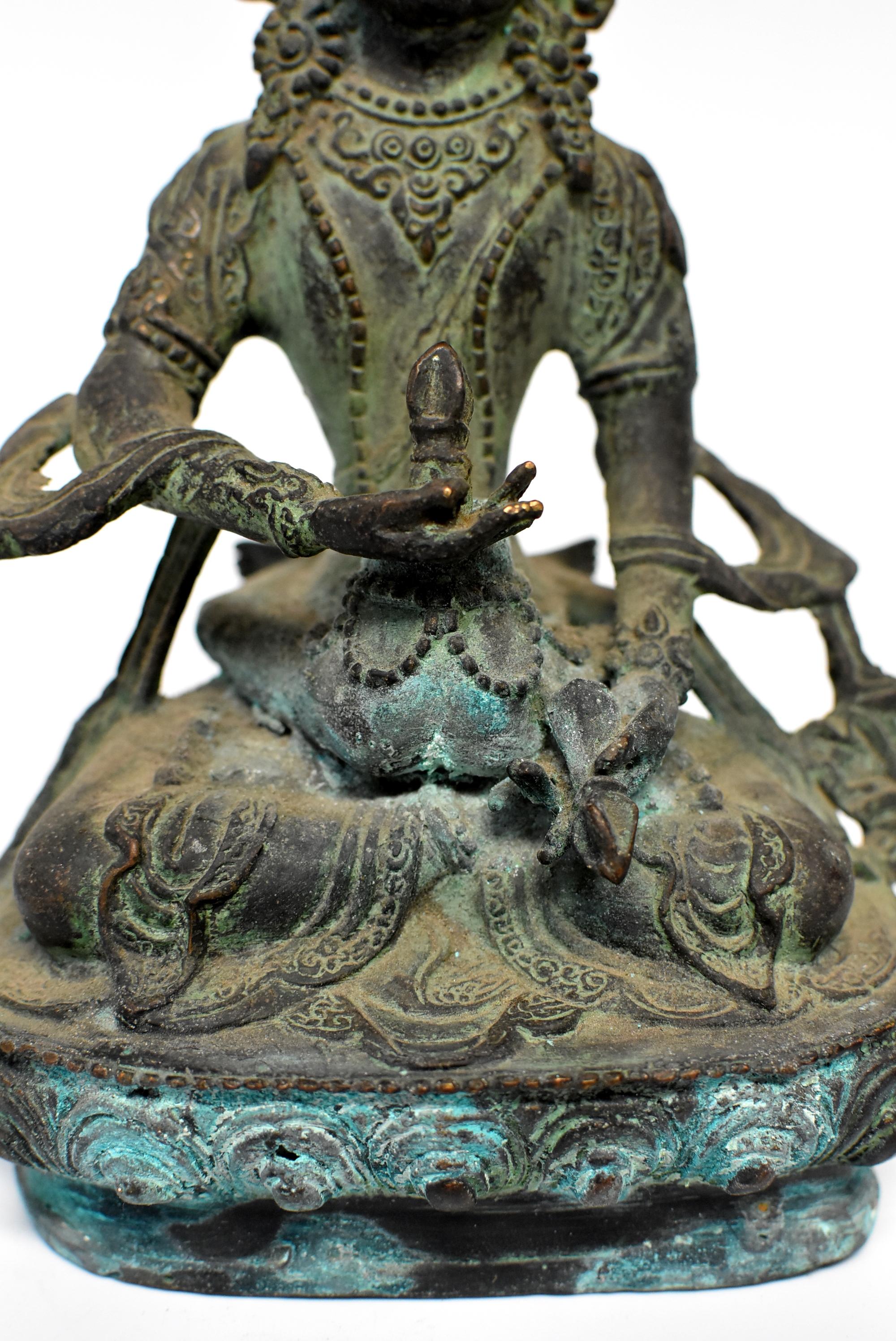 Antique Bronze Tibetan Couple Statue Vajrasattva Yab Yum 7