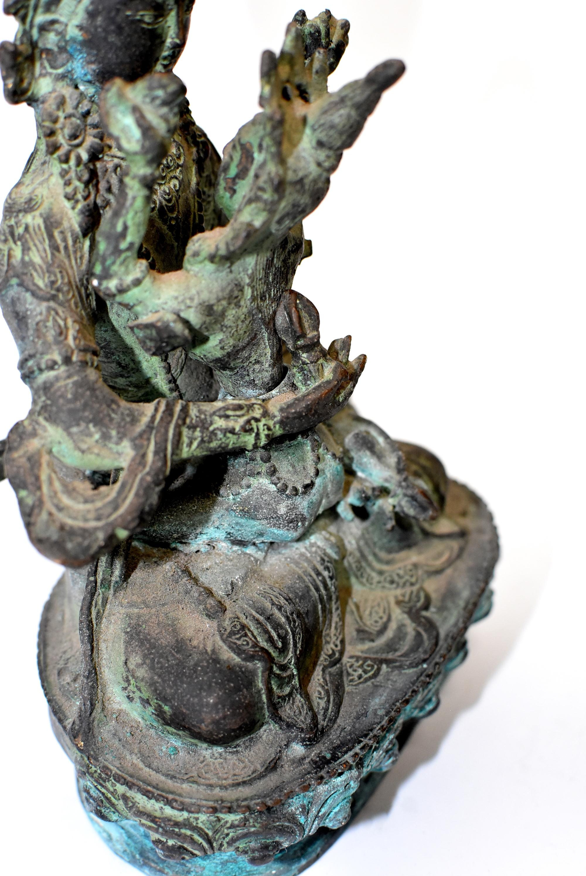 Antique Bronze Tibetan Couple Statue Vajrasattva Yab Yum 1