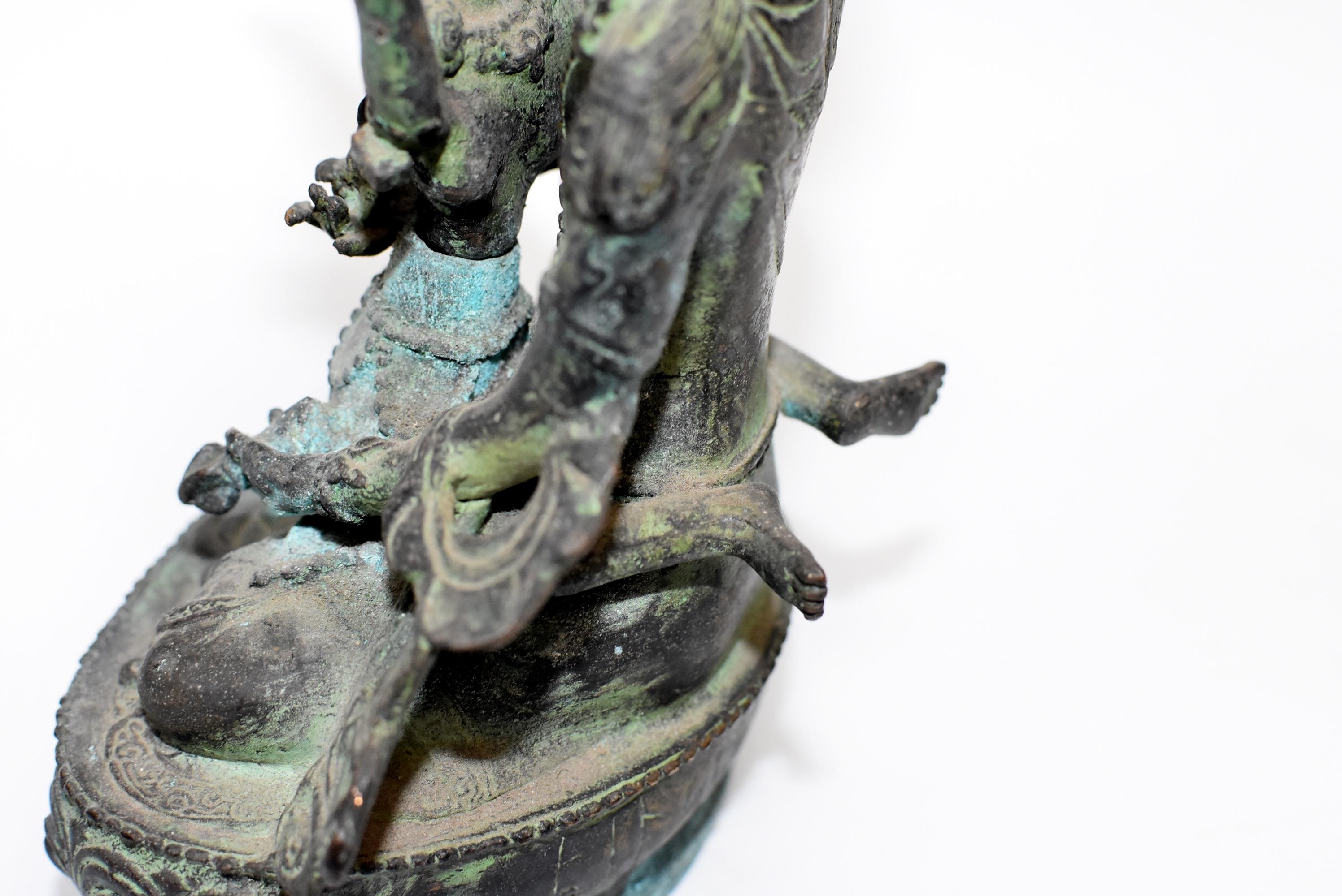 Antique Bronze Tibetan Couple Statue Vajrasattva Yab Yum 2