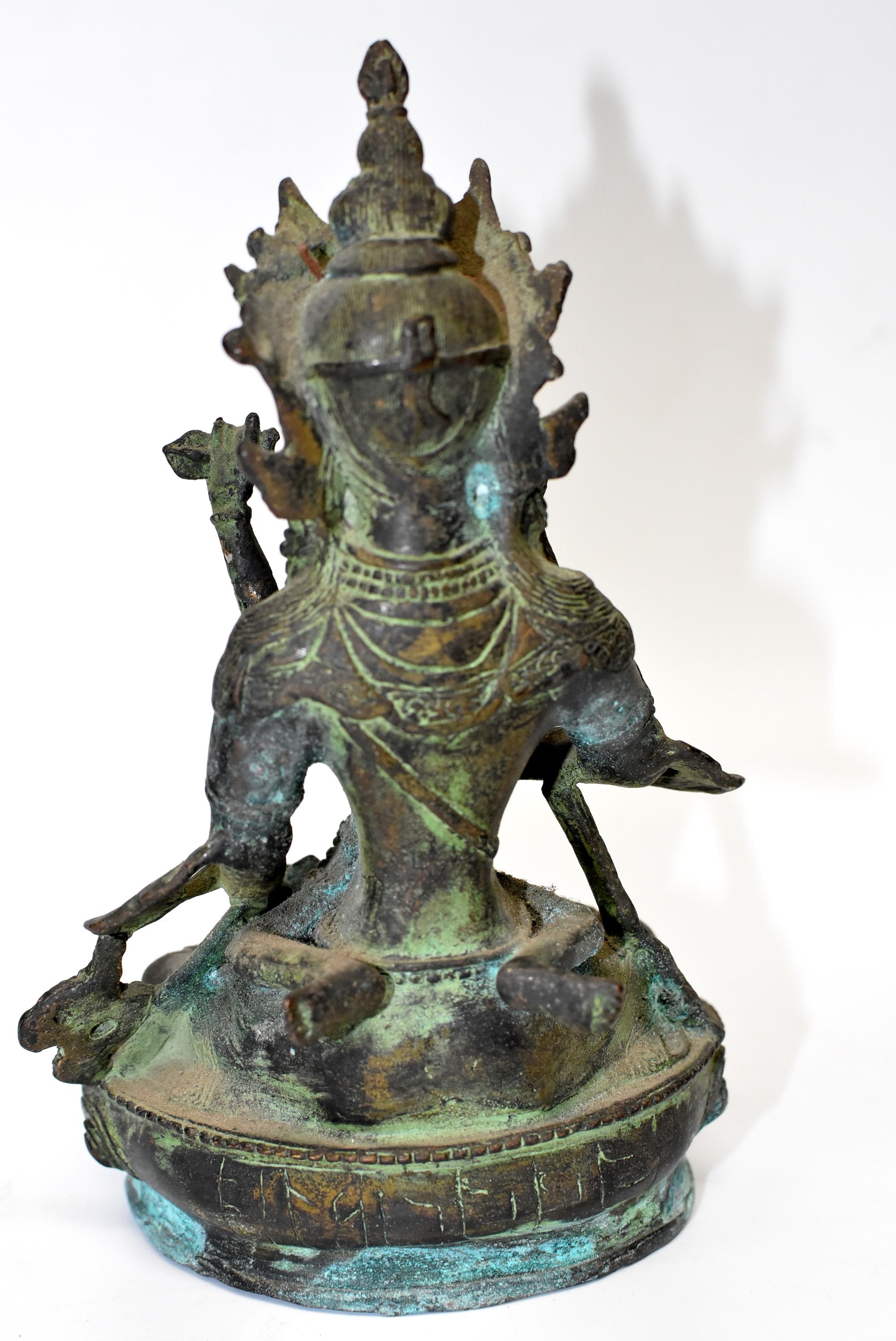 Antique Bronze Tibetan Couple Statue Vajrasattva Yab Yum 3
