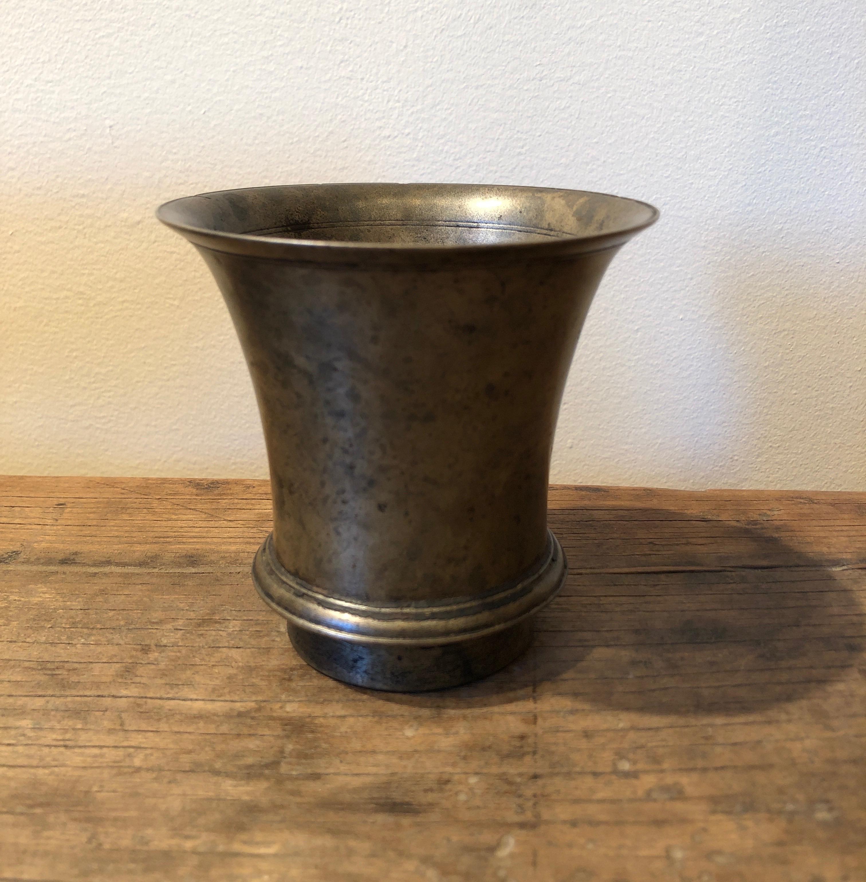 Antique Bronze Tibetan Temple Goblet In Good Condition In New York, NY