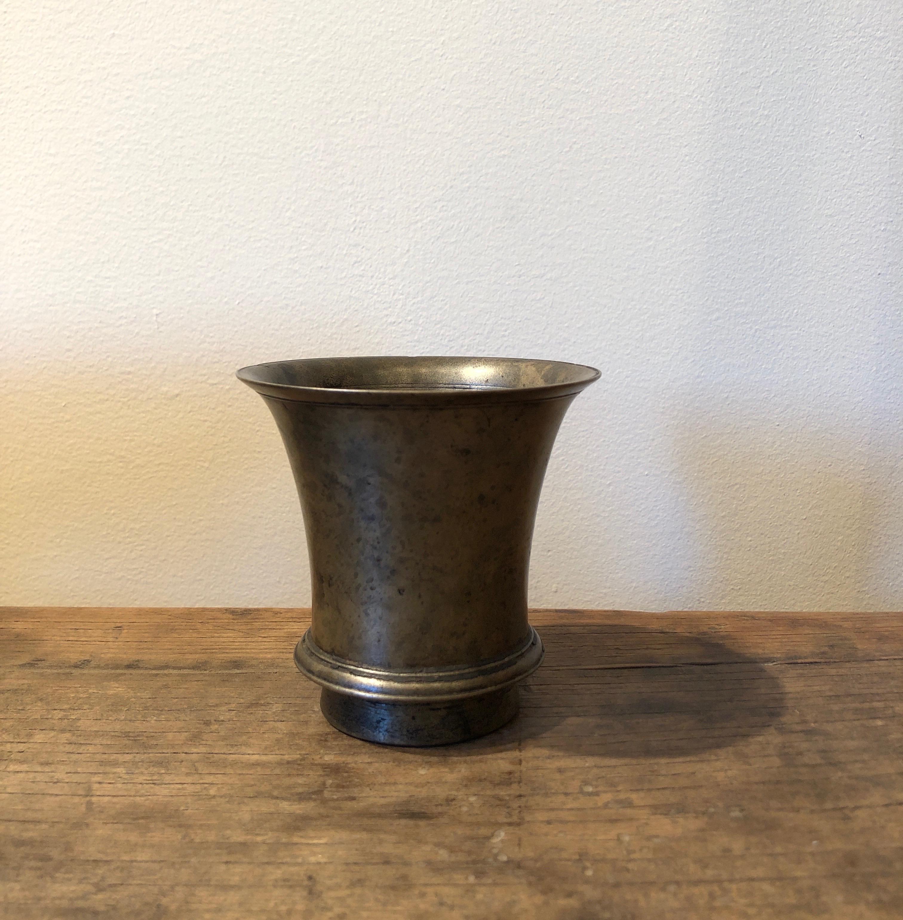 19th Century Antique Bronze Tibetan Temple Goblet