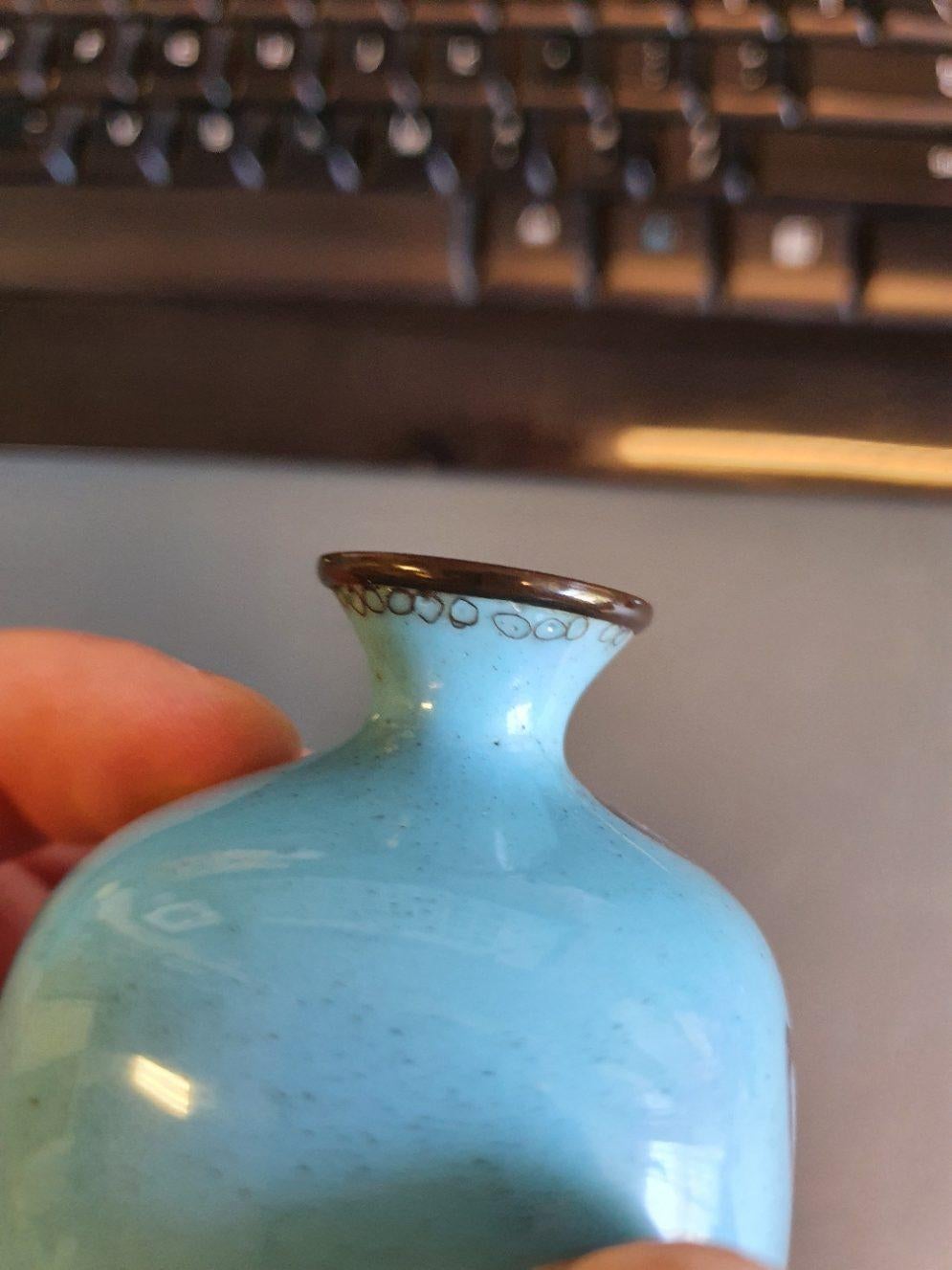 Vase en bronze ancien cloisonné Japon Meiji 19ème siècle Japonais en vente 5