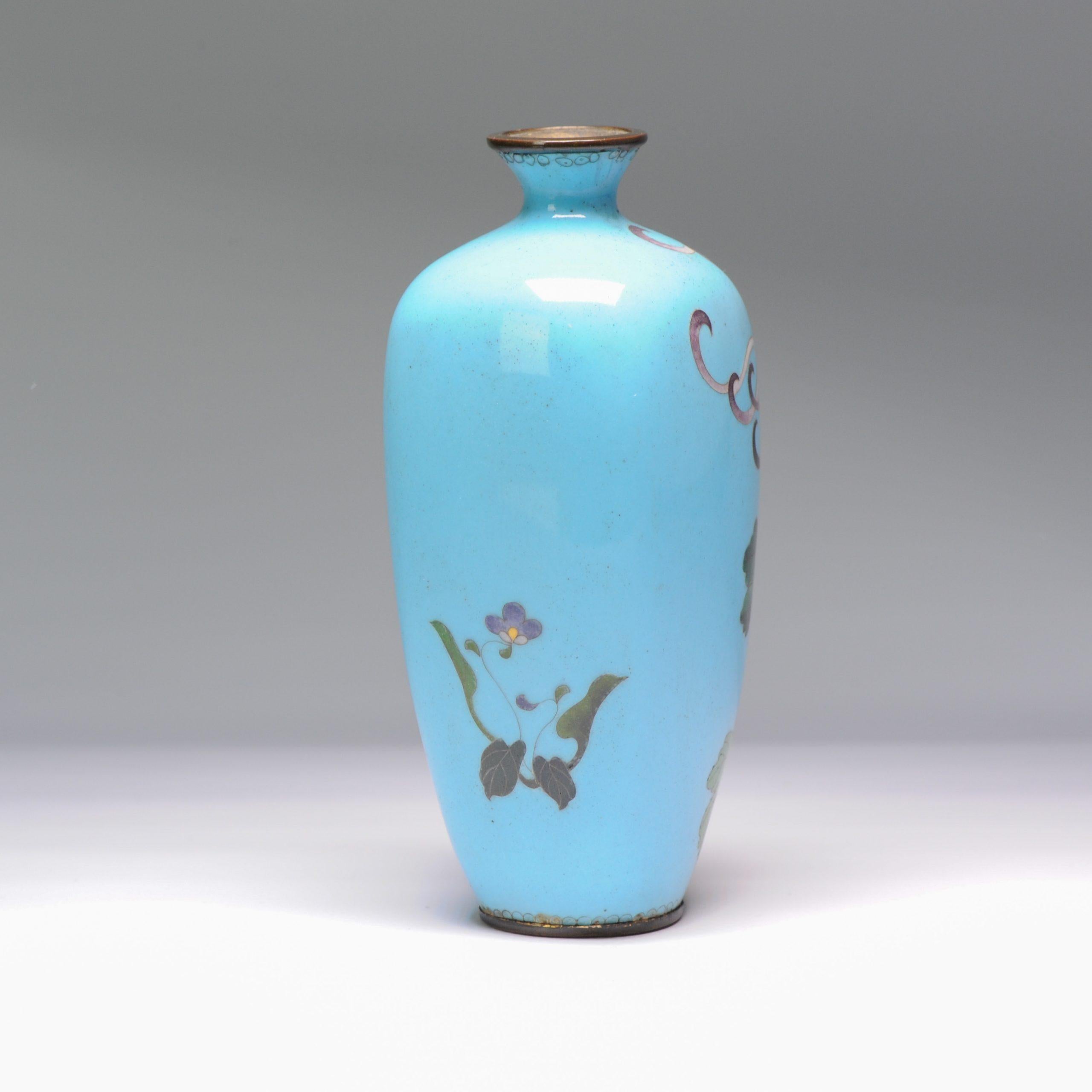 Vase en bronze ancien cloisonné Japon Meiji 19ème siècle Japonais en vente 1