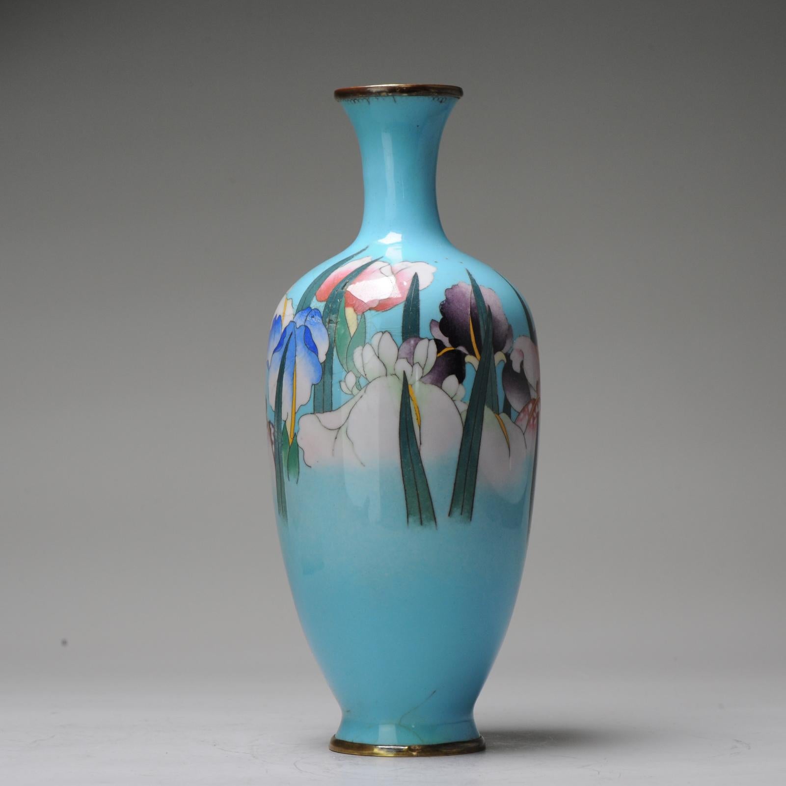 Japanese Antique Bronze Vase Gonda Hirosuki Cloisonné Japan Meiji/Taisho 19/20th Century For Sale