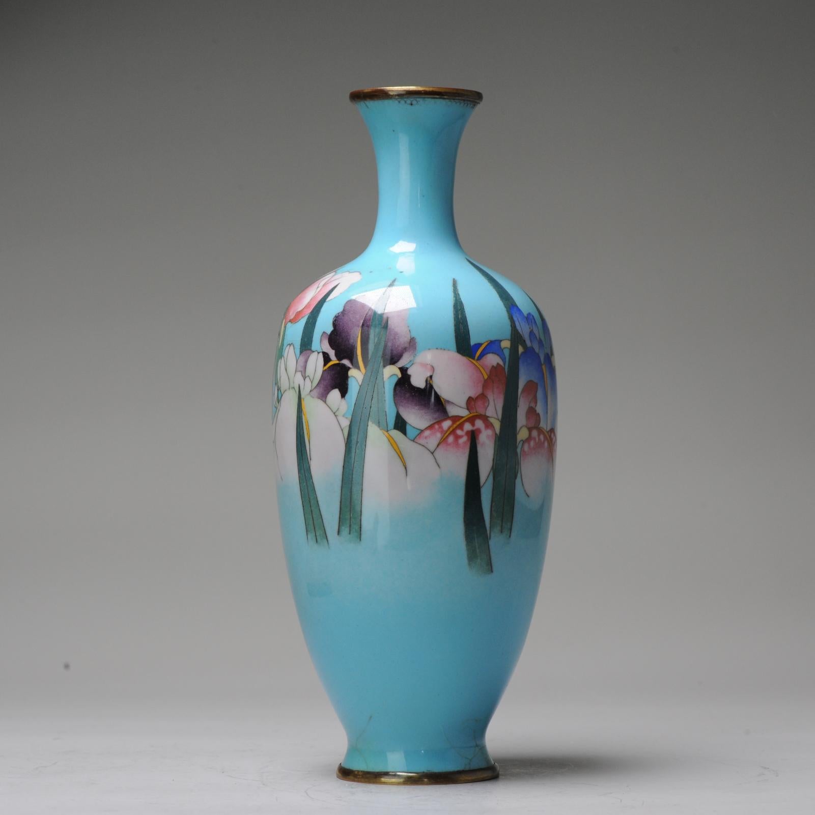 Antique Bronze Vase Gonda Hirosuki Cloisonné Japan Meiji/Taisho 19/20th Century In Fair Condition For Sale In Amsterdam, Noord Holland