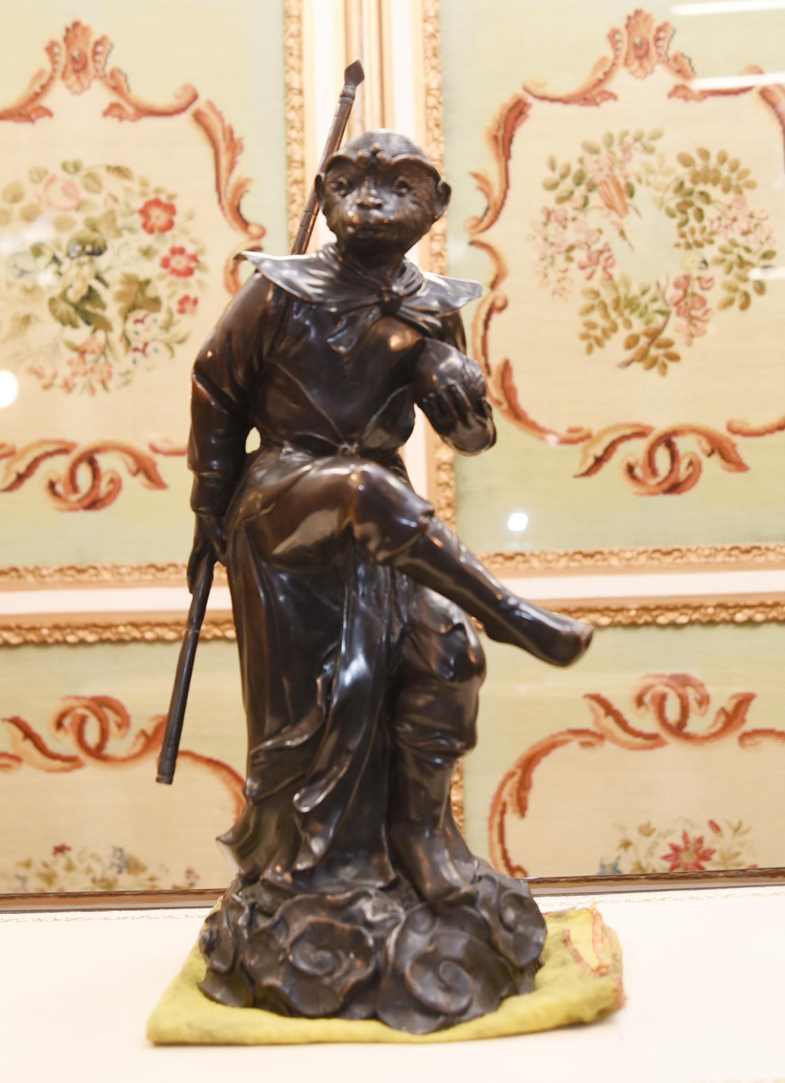 Antique Bronze Victorian Monkey Statue 4