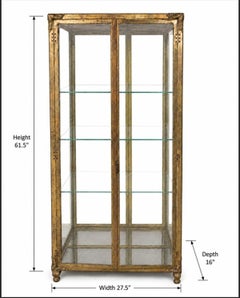 Vitrine d'exposition en bronze ancien