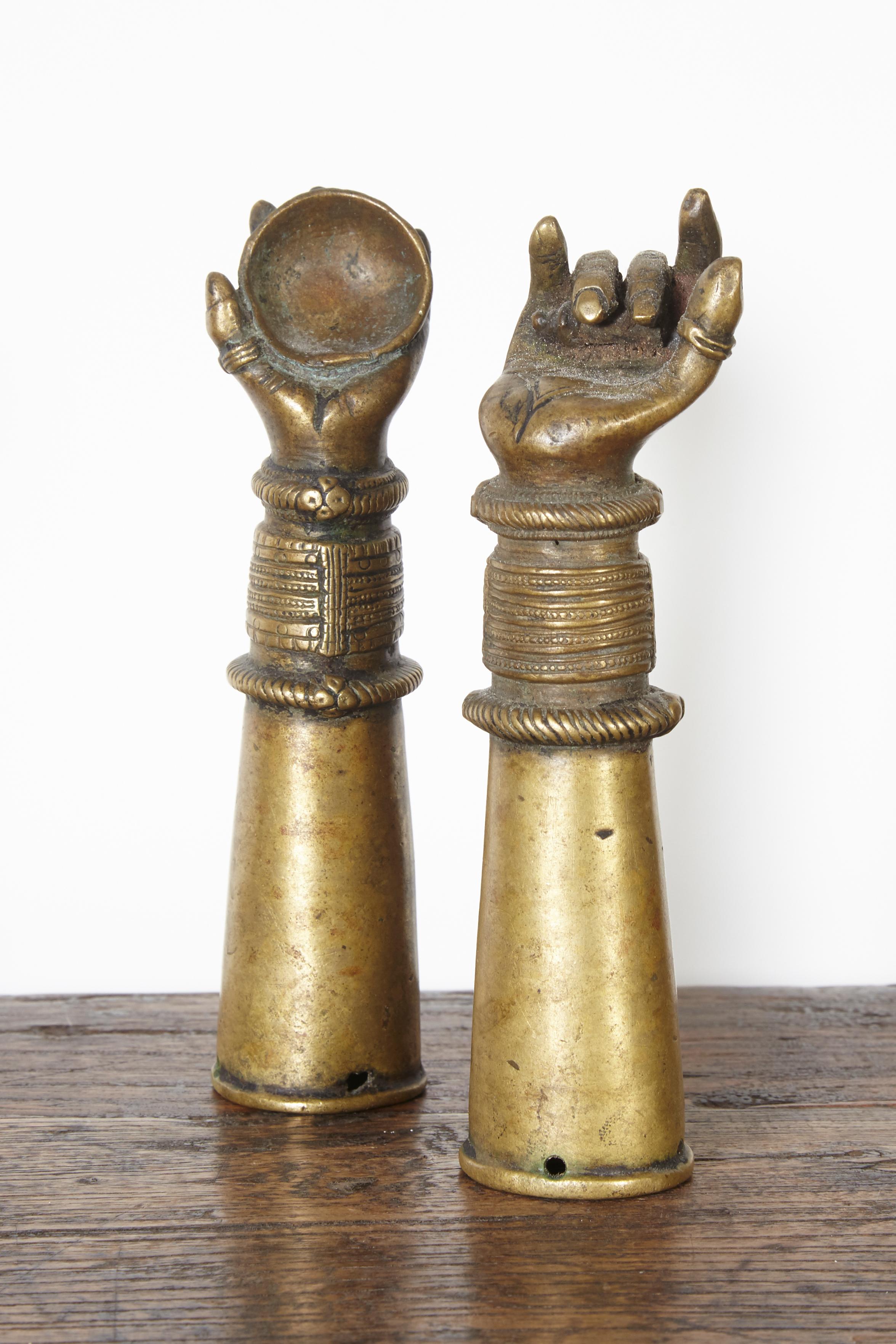 Antique Bronze Votive Hands from India 5