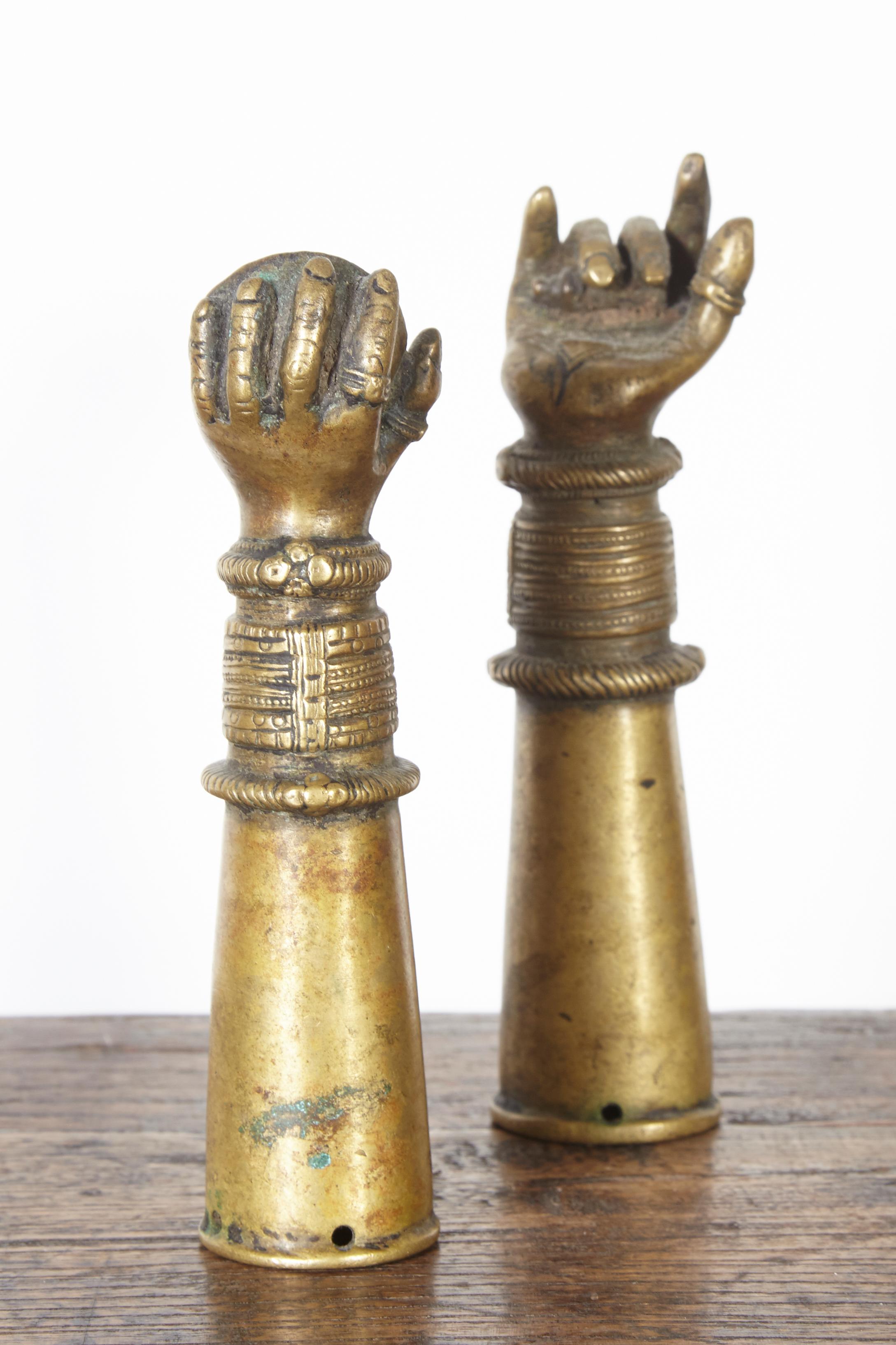 Antique Bronze Votive Hands from India 7