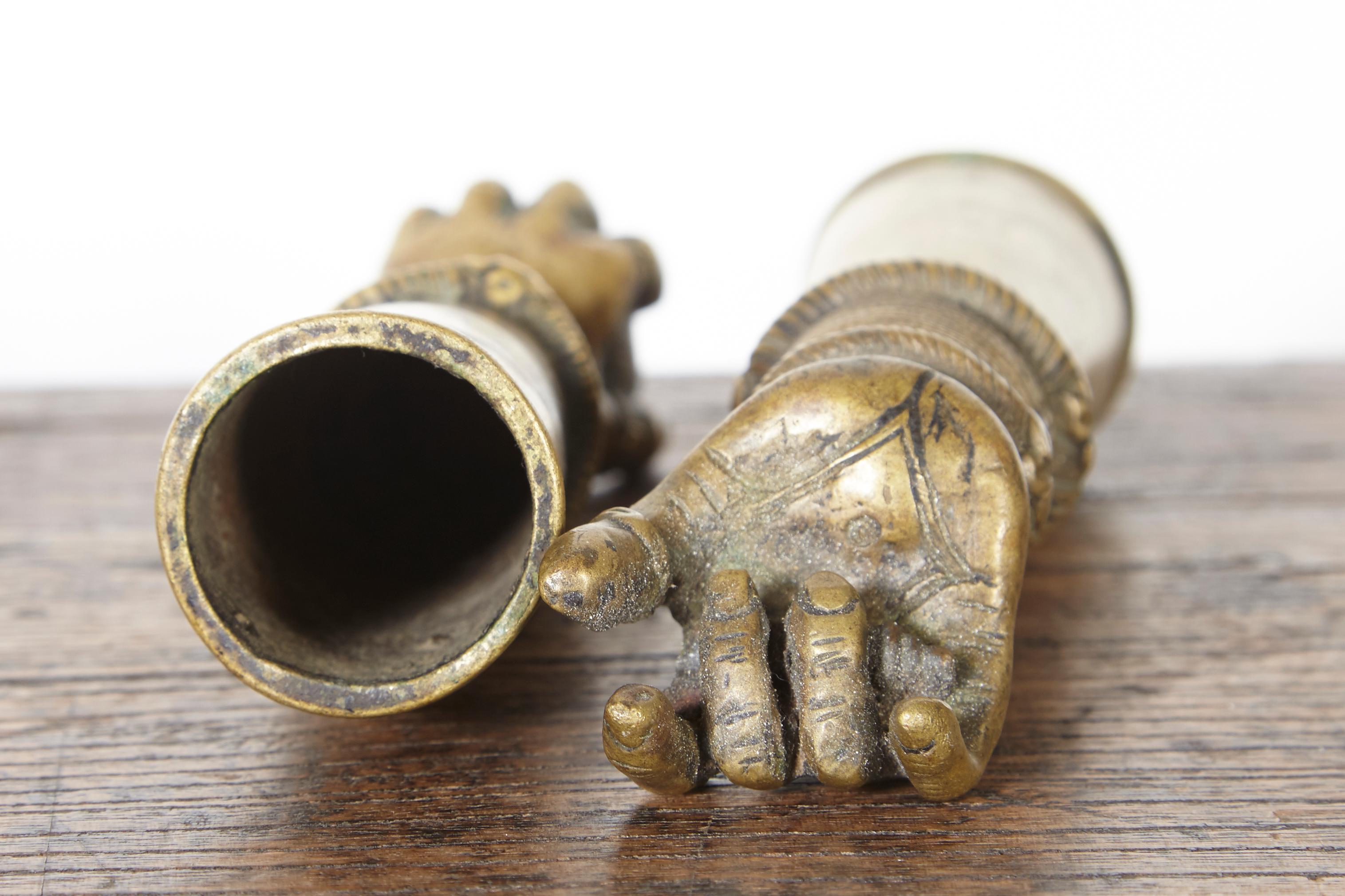 Antique Bronze Votive Hands from India 8
