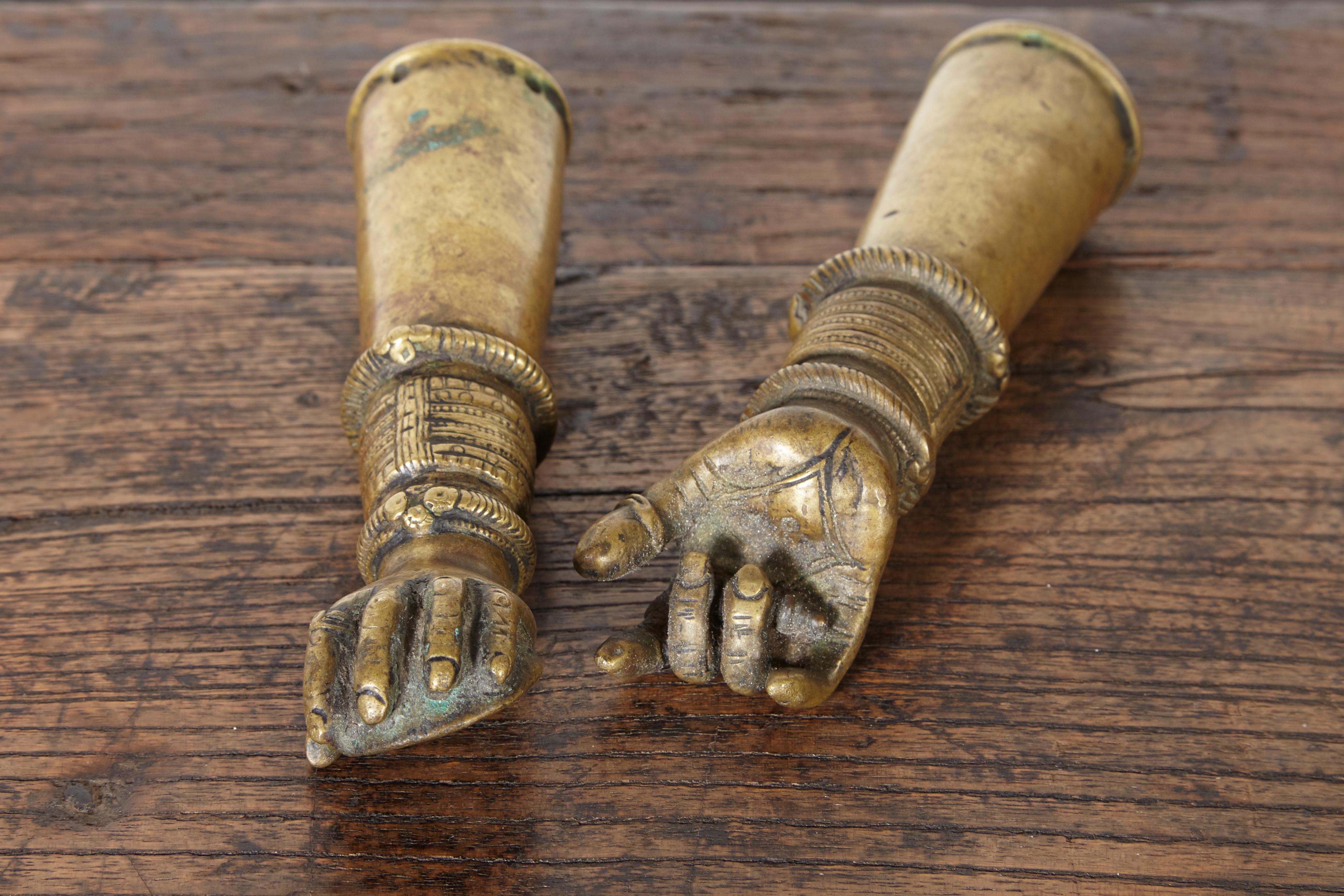 Indian Antique Bronze Votive Hands from India