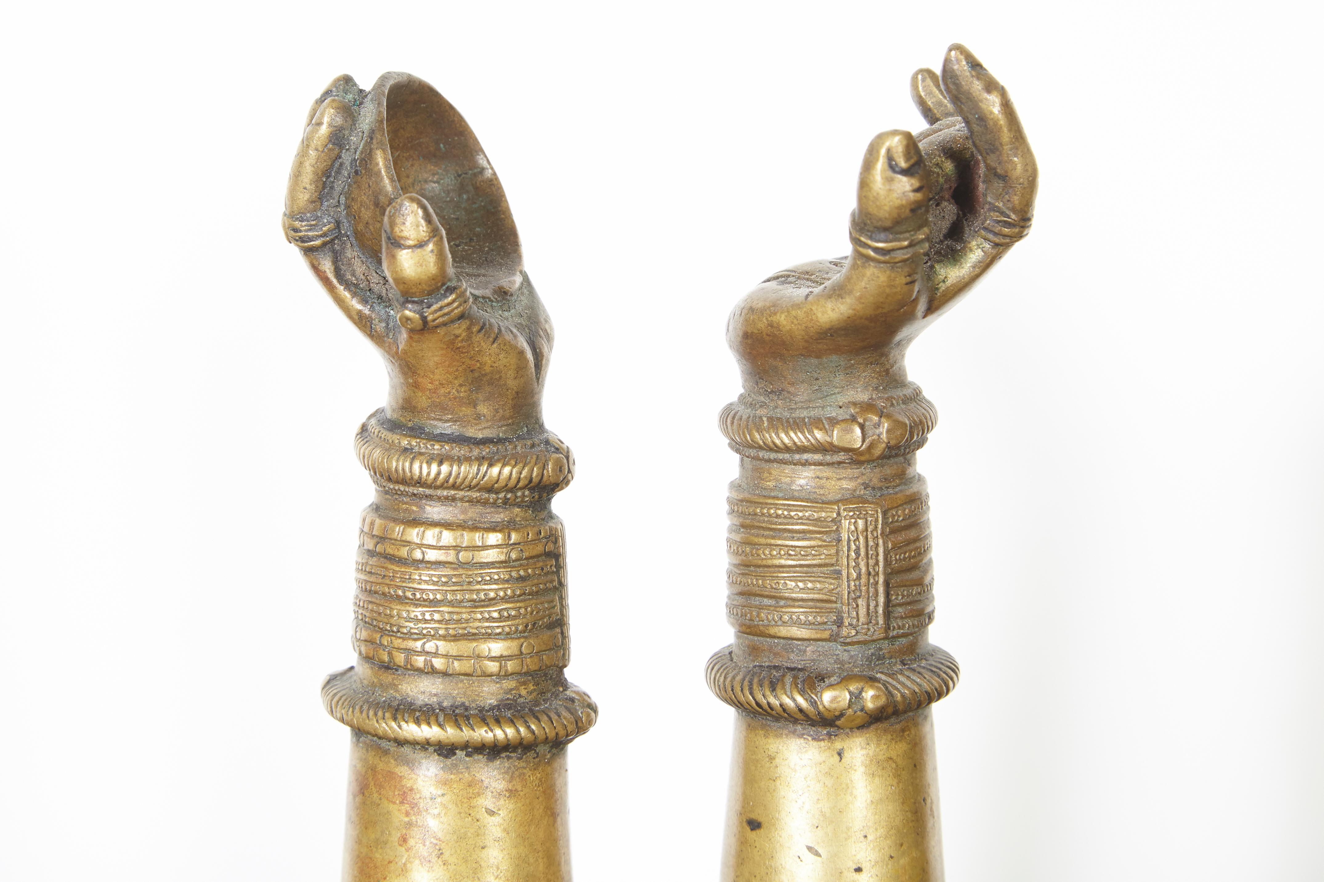 Antique Bronze Votive Hands from India 3