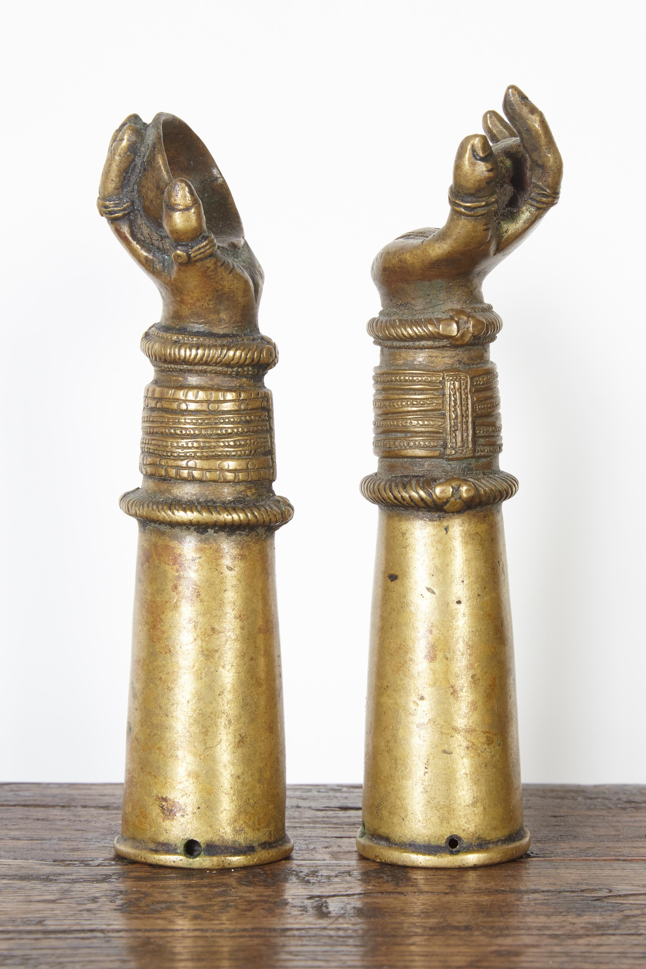 Antique Bronze Votive Hands from India 4