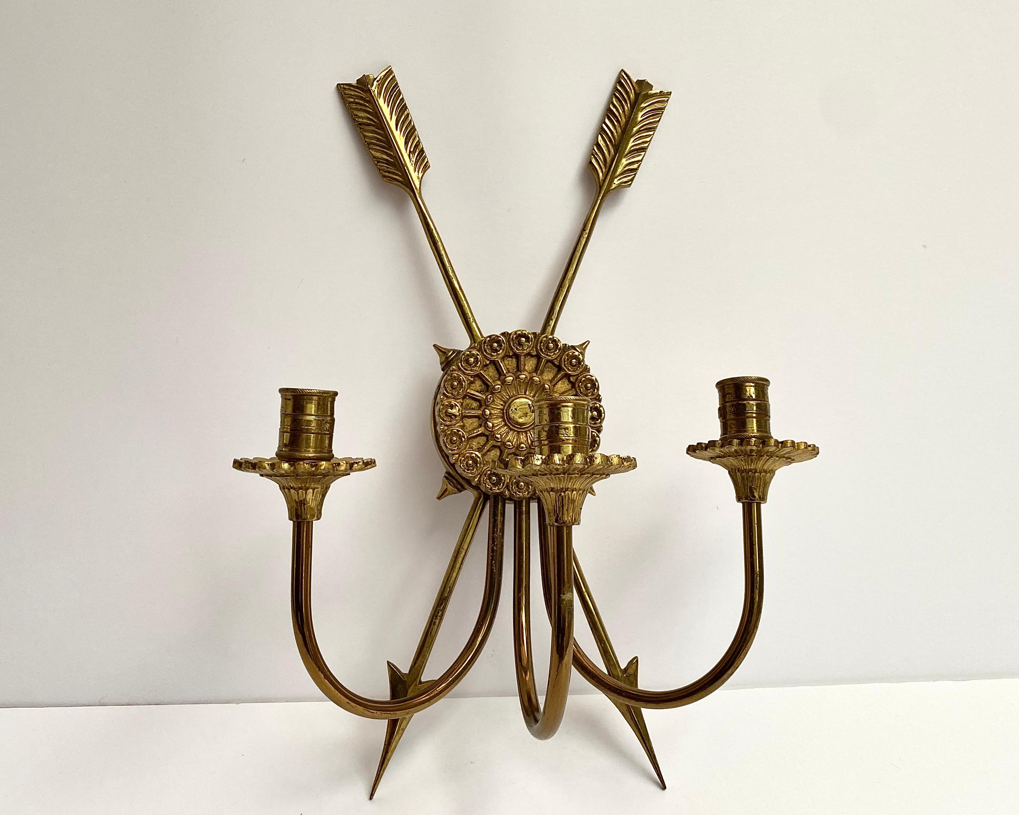 Antique Bronze Wall Candelabra, France, 1910 1