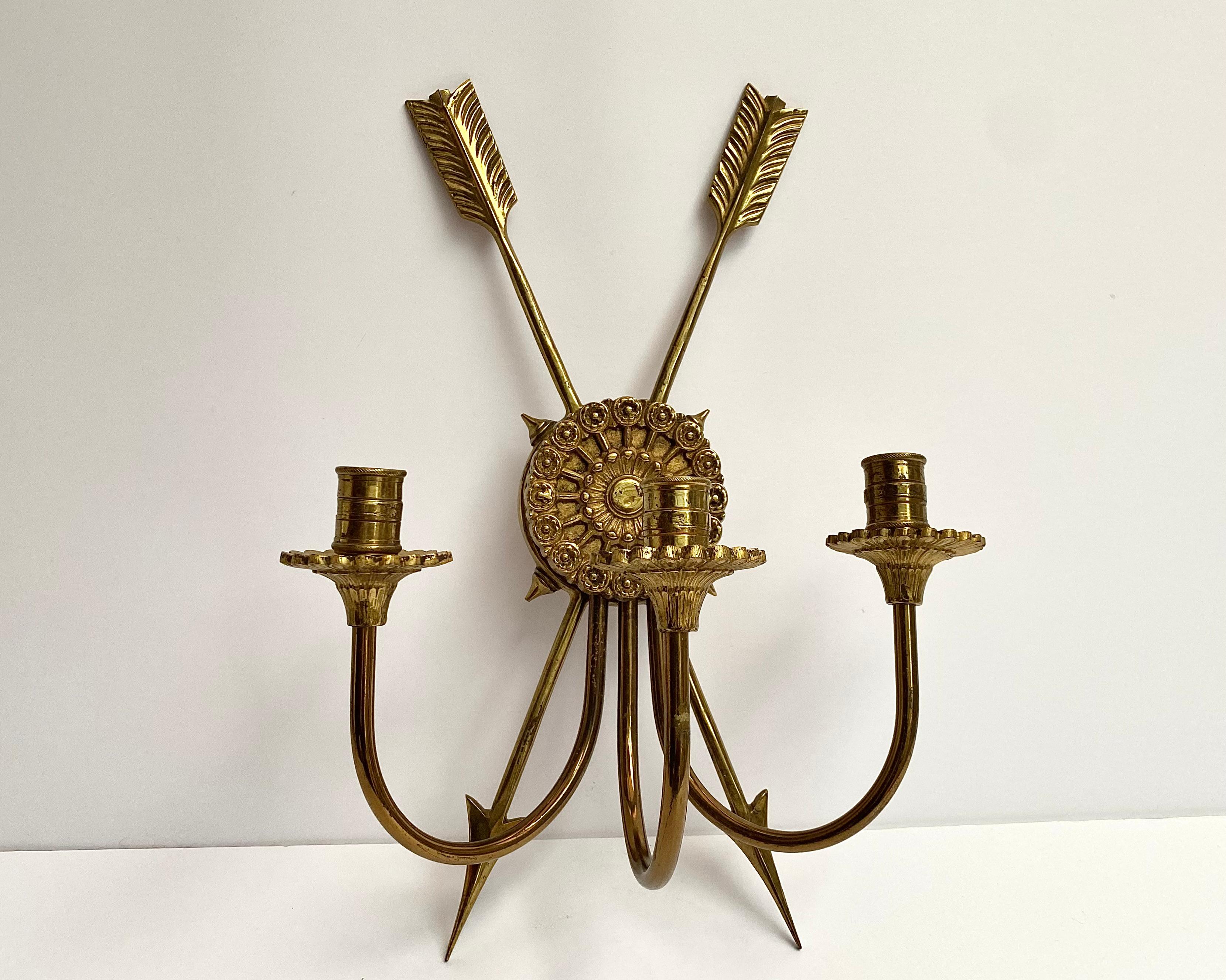 Antique Bronze Wall Candelabra, France, 1910 For Sale 1