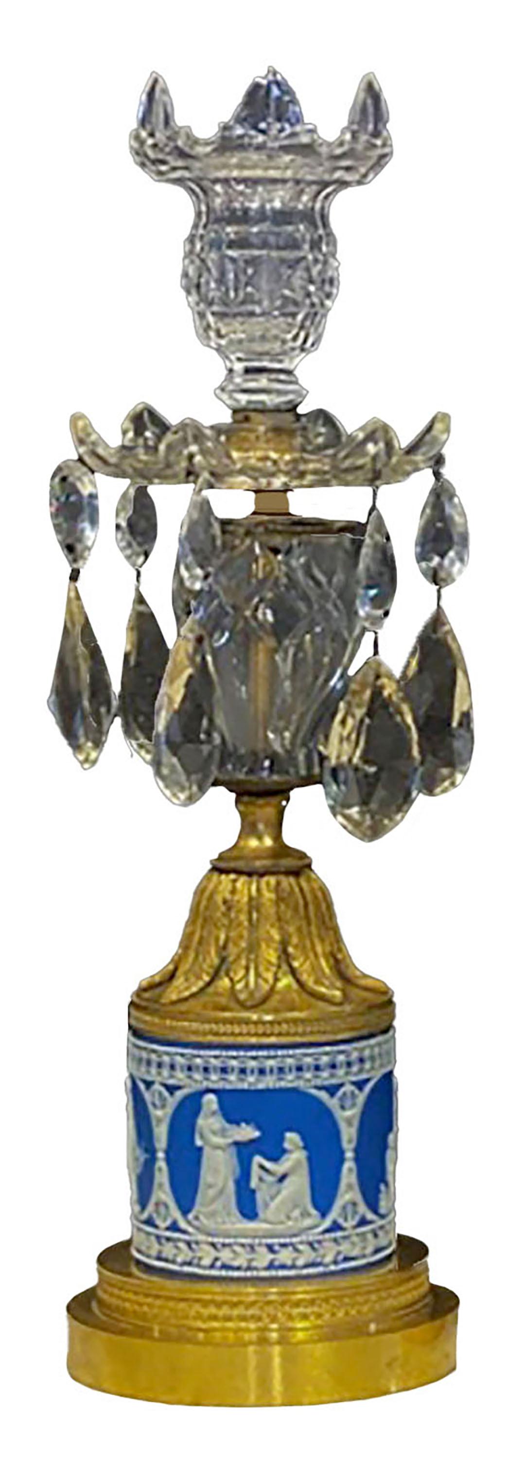 Mid-19th Century Antique Bronze Wedgwood Candleholders