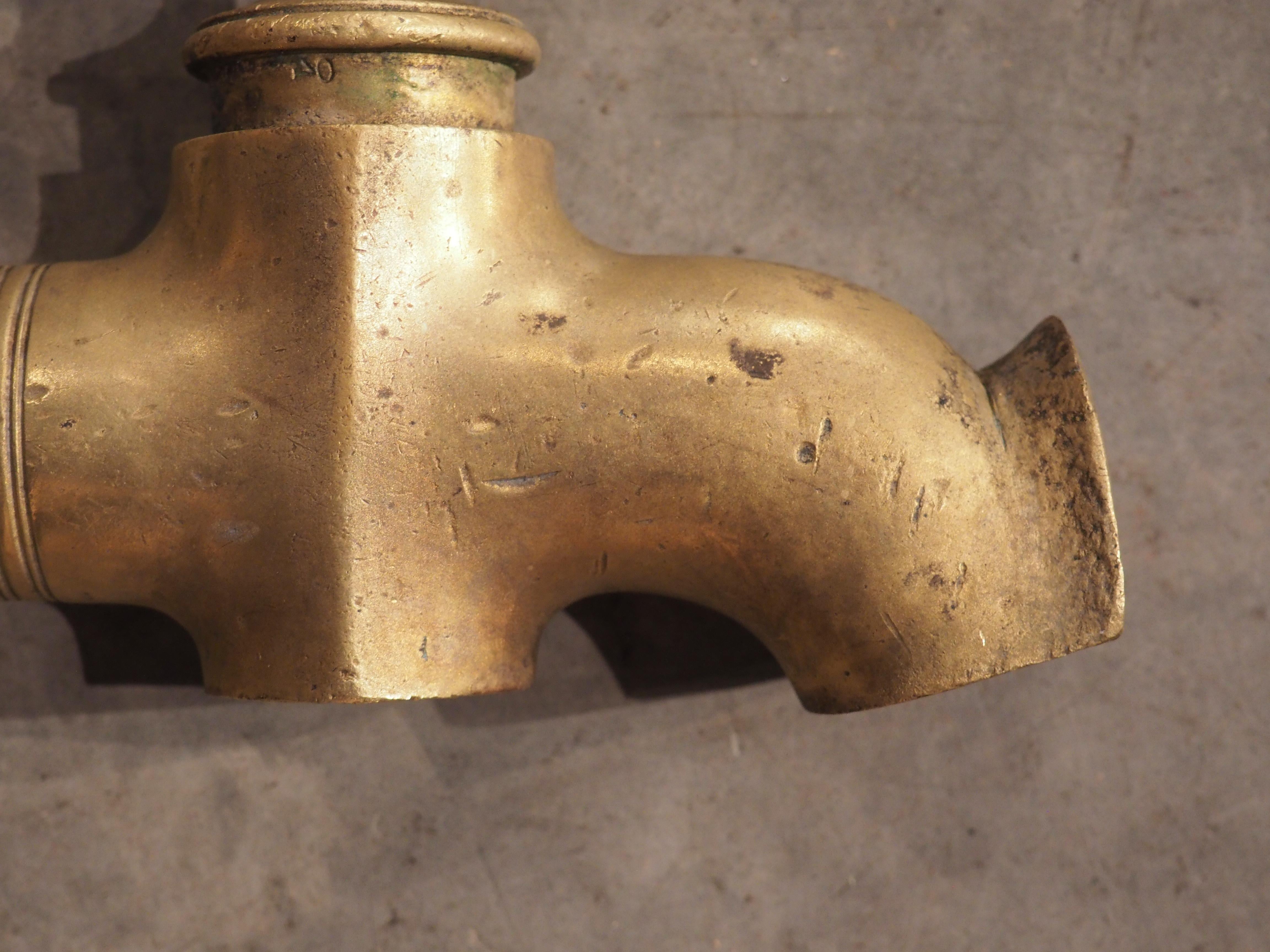 Antique Bronze Wine Barrel Spout from Saumur, France 19th Century In Good Condition For Sale In Dallas, TX