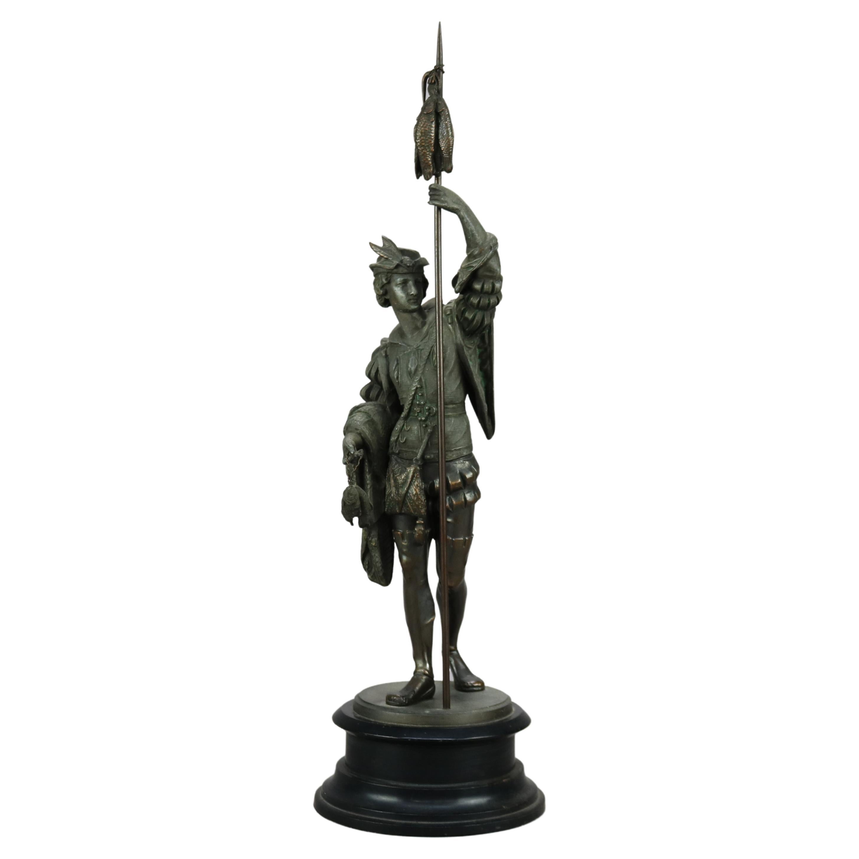 Antique Bronzed Cast Metal Renaissance Fisherman with Catch, c1890 at 1stDibs | renaissance statues
