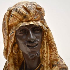 Antique Bronzed Spelter Bust of a Moorish Man