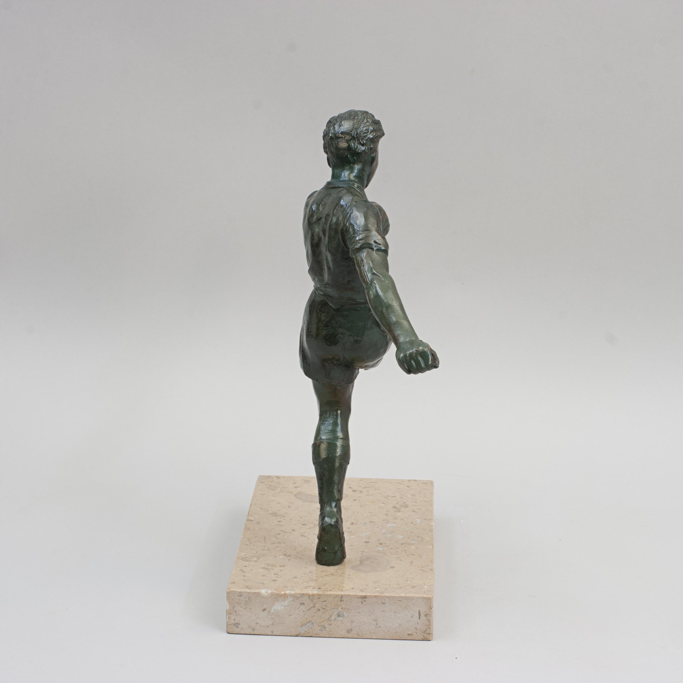 French Antique Bronzed Spelter Football Figure