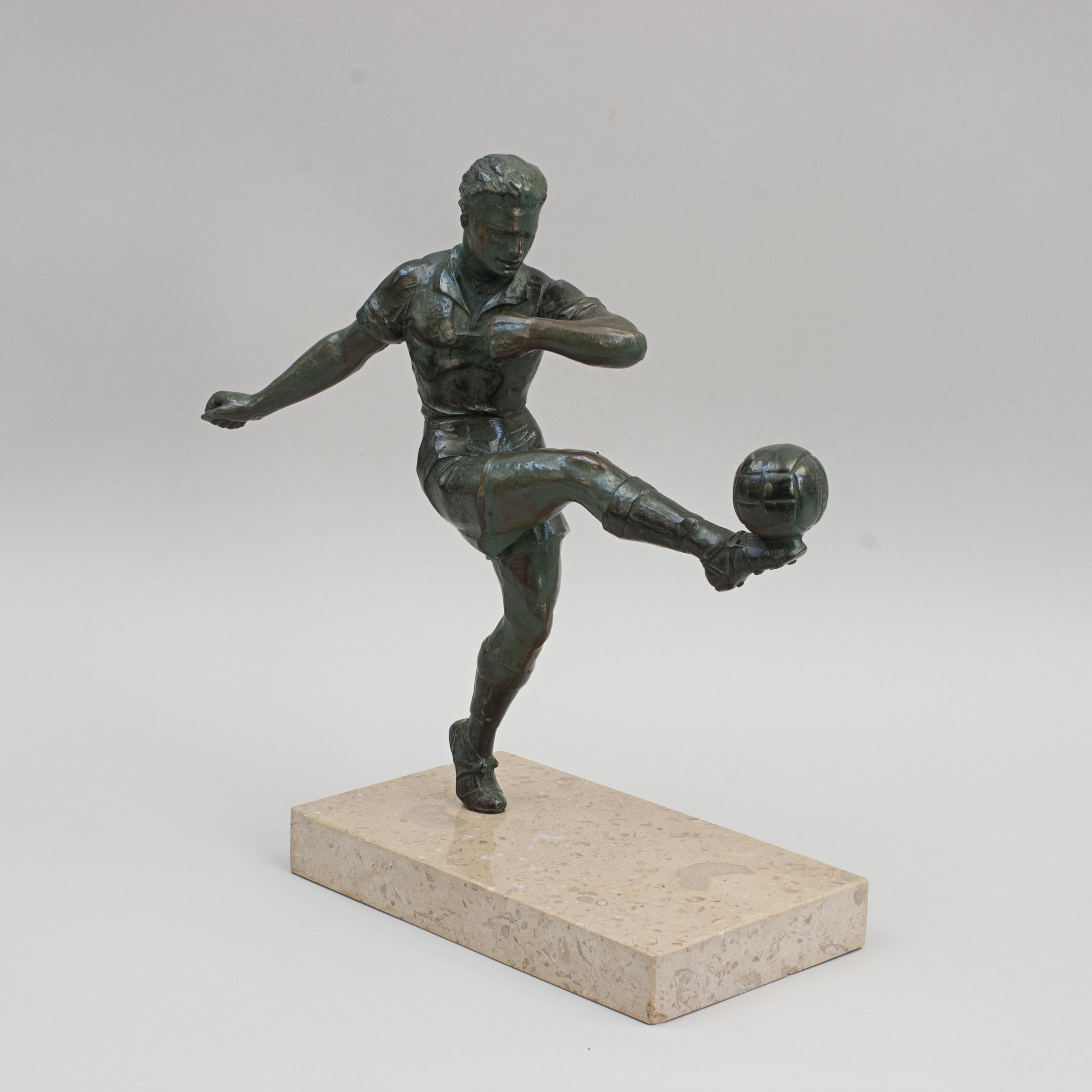 Antique Bronzed Spelter Football Figure 3