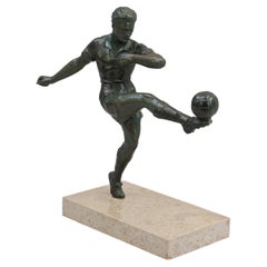 Antique Bronzed Spelter Football Figure