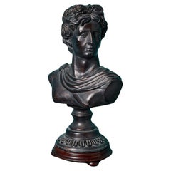 Antique Bronzed Terracotta Bust of Apollo