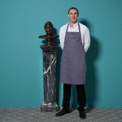 Antique Bronzed Terracotta Bust of Dante on Italian Marquina Marble Column