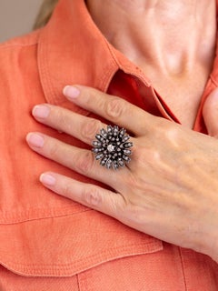 Antique Brooch Conversion Diamond Daisy Ring