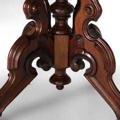 Antique Brooks Victorian Renaissance Revival Carved Walnut Table C1880