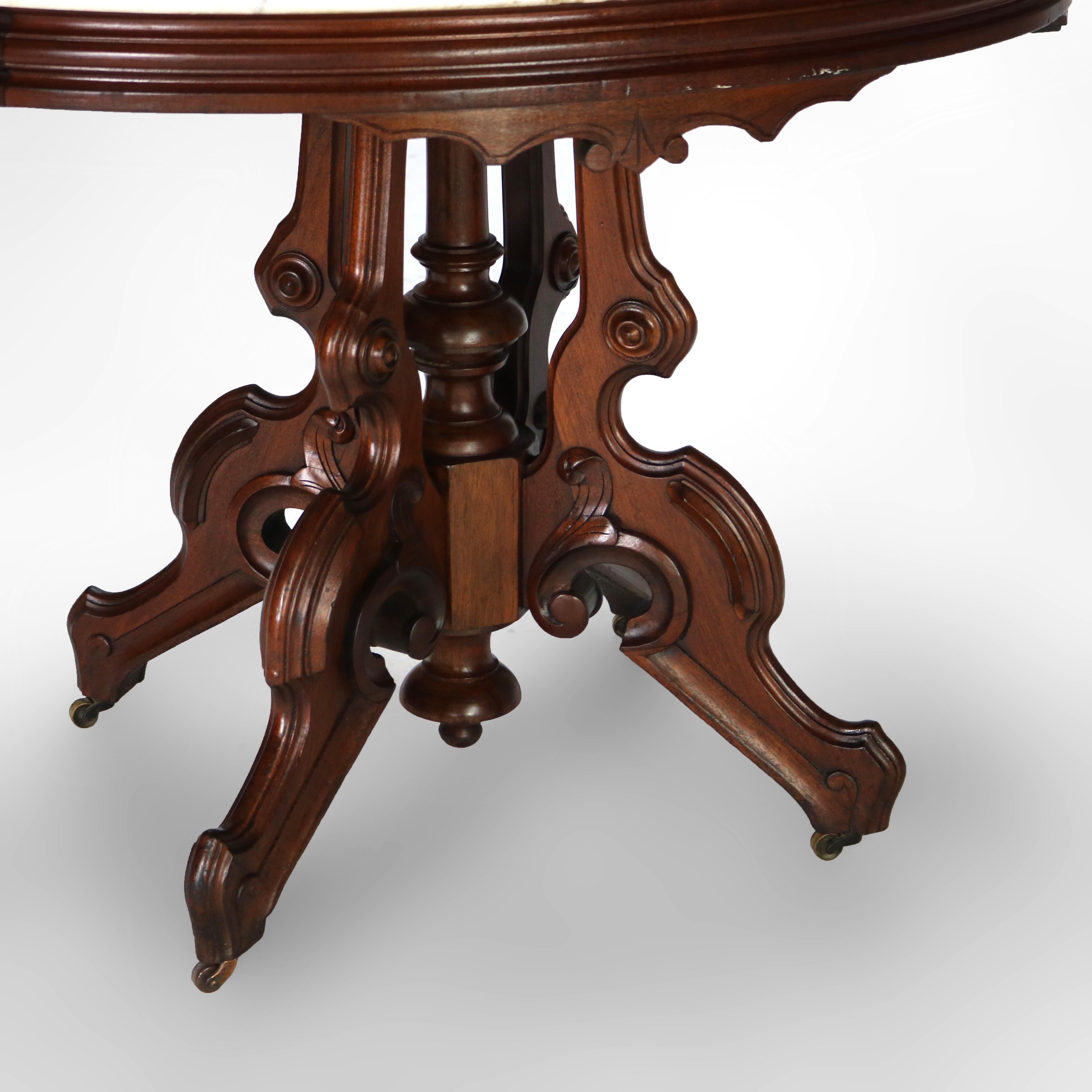 XIXe siècle Ancienne table en noyer sculpté Brooks Victorian Renaissance Revival C1880 en vente
