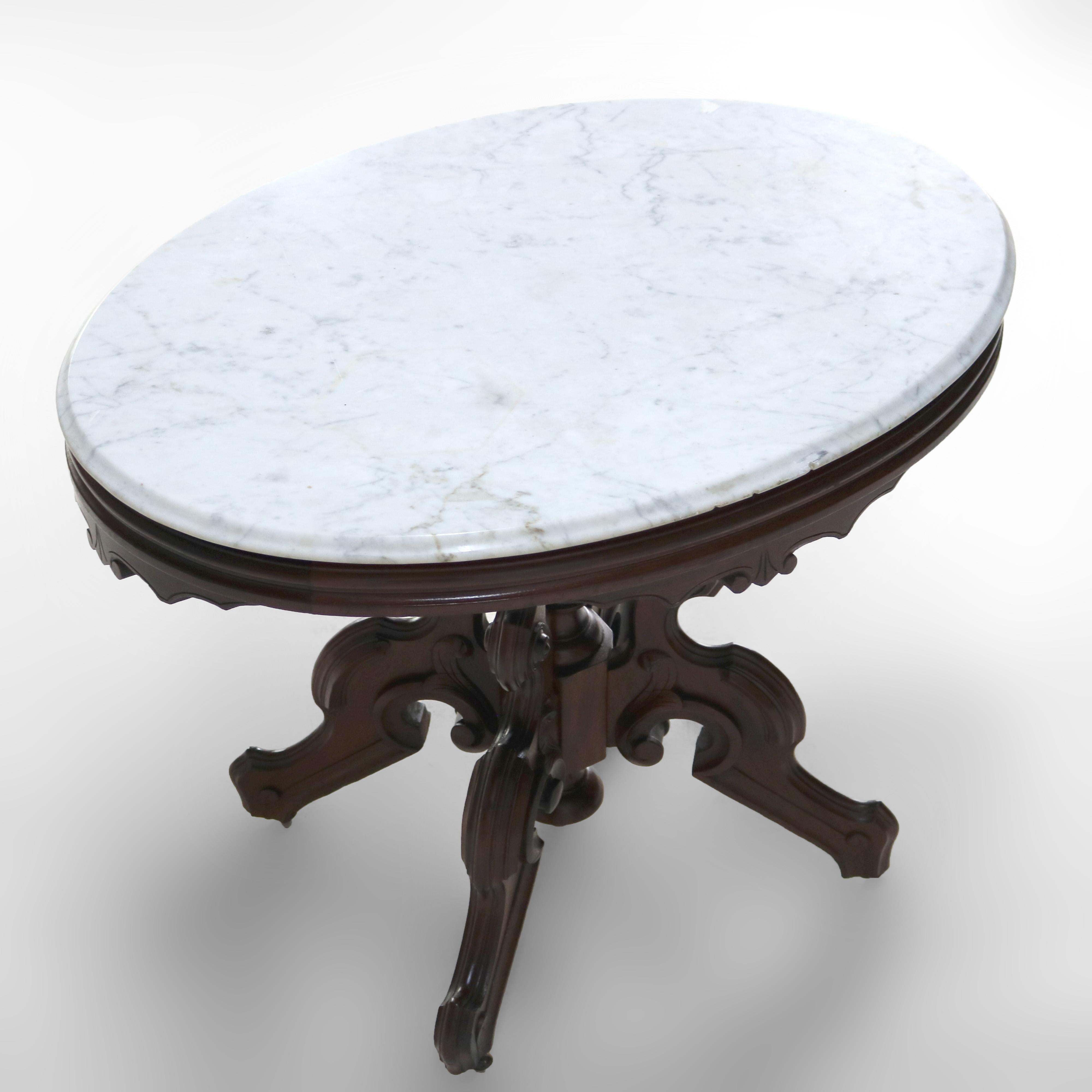 Ancienne table en noyer sculpté Brooks Victorian Renaissance Revival C1880 en vente 3